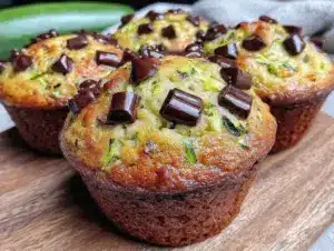 dense chocolate chip zucchini muffins - featured image