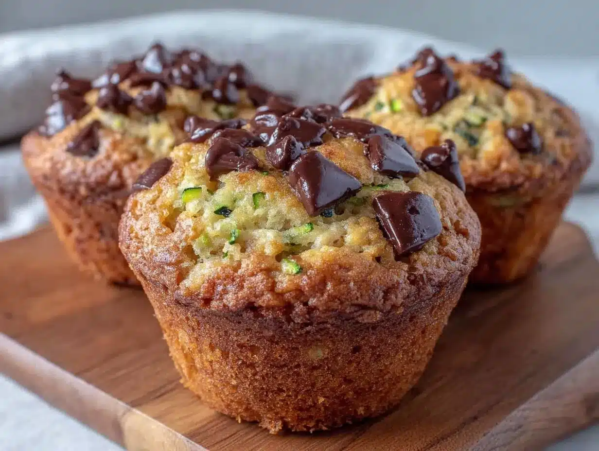 dense chocolate chip zucchini muffins preparation steps
