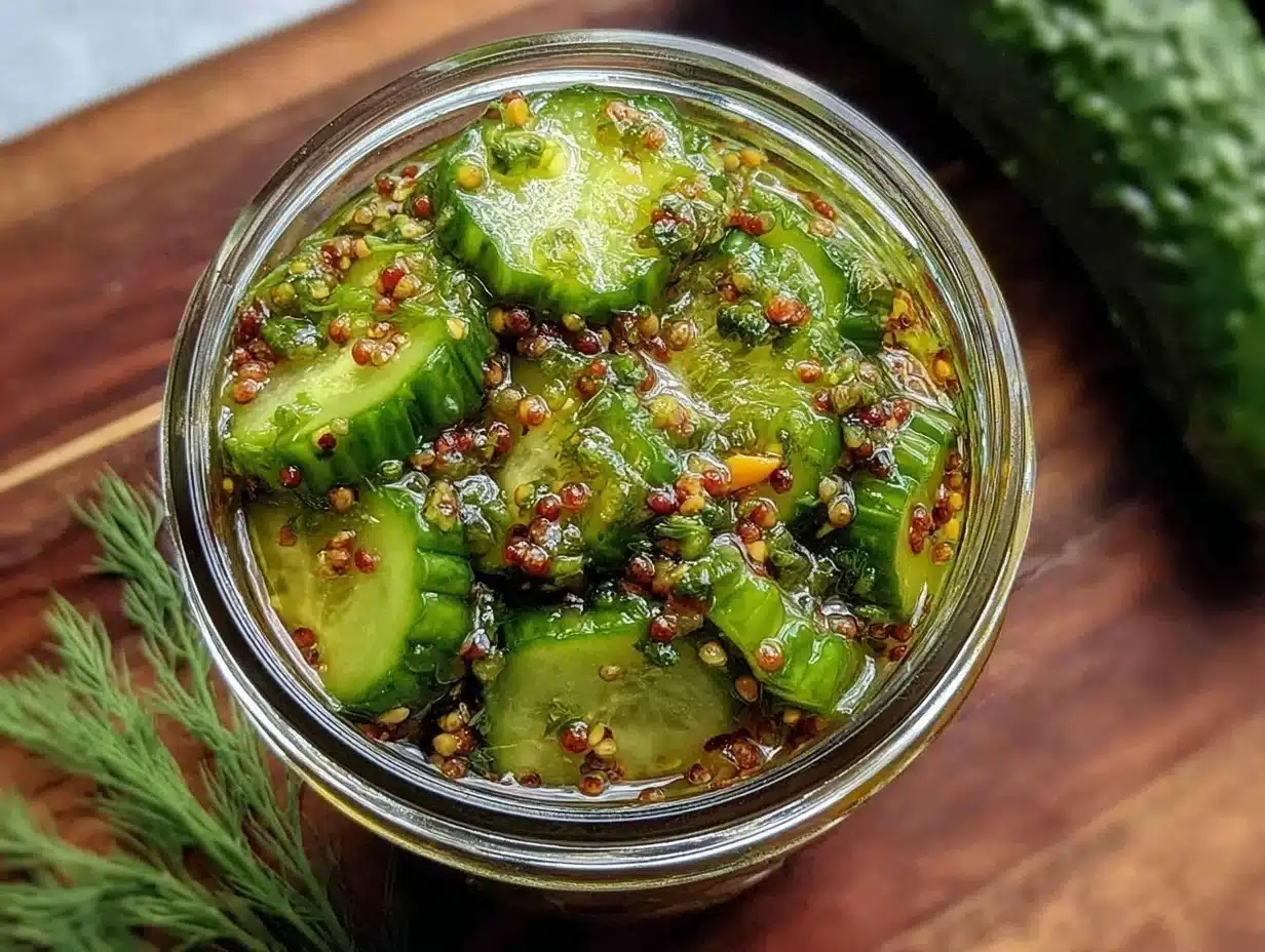 easy crispy dill refrigerator pickles - featured image
