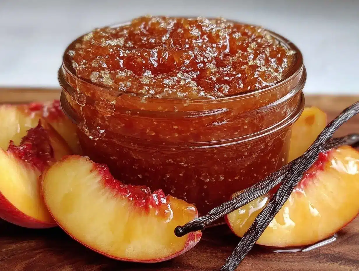 easy honey vanilla fresh peach jam preparation steps