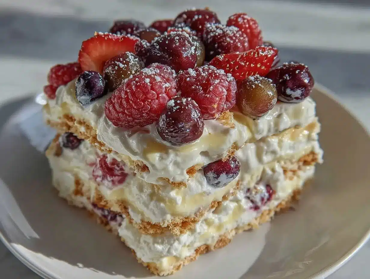 Easy No-Bake Patriotic Berry Icebox Cake preparation steps