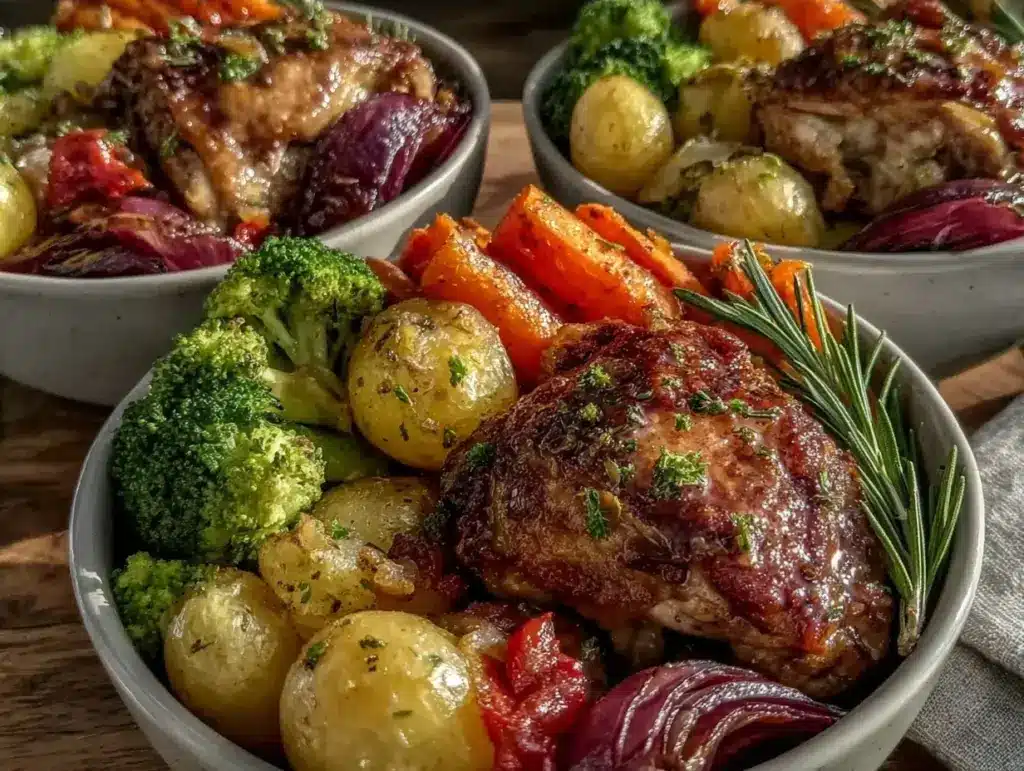 Easy Sunday Chicken and Roasted Vegetable Meal Prep Bowls - featured image