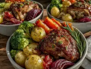 Easy Sunday Chicken and Roasted Vegetable Meal Prep Bowls - featured image