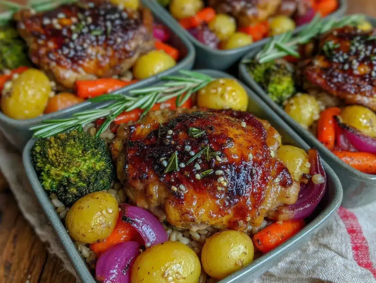 Easy Sunday Chicken and Roasted Vegetable Meal Prep Bowls preparation steps