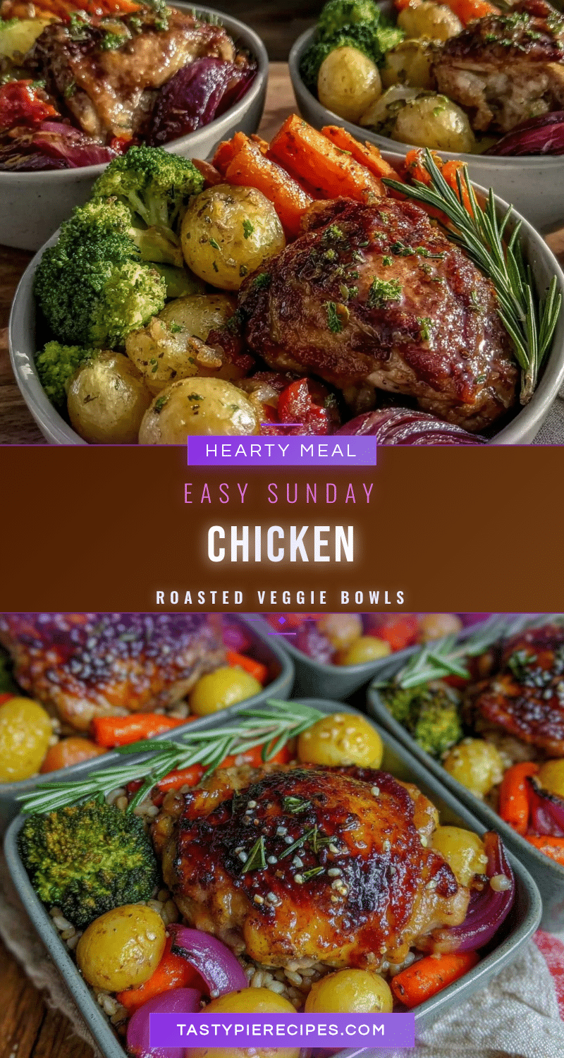 Easy Sunday Chicken and Roasted Vegetable Meal Prep Bowls recipe