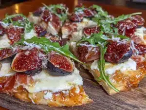 fig and honey brie flatbread - featured image