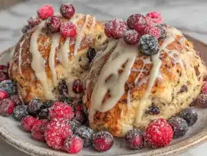 fluffy huckleberry cream scones - featured image