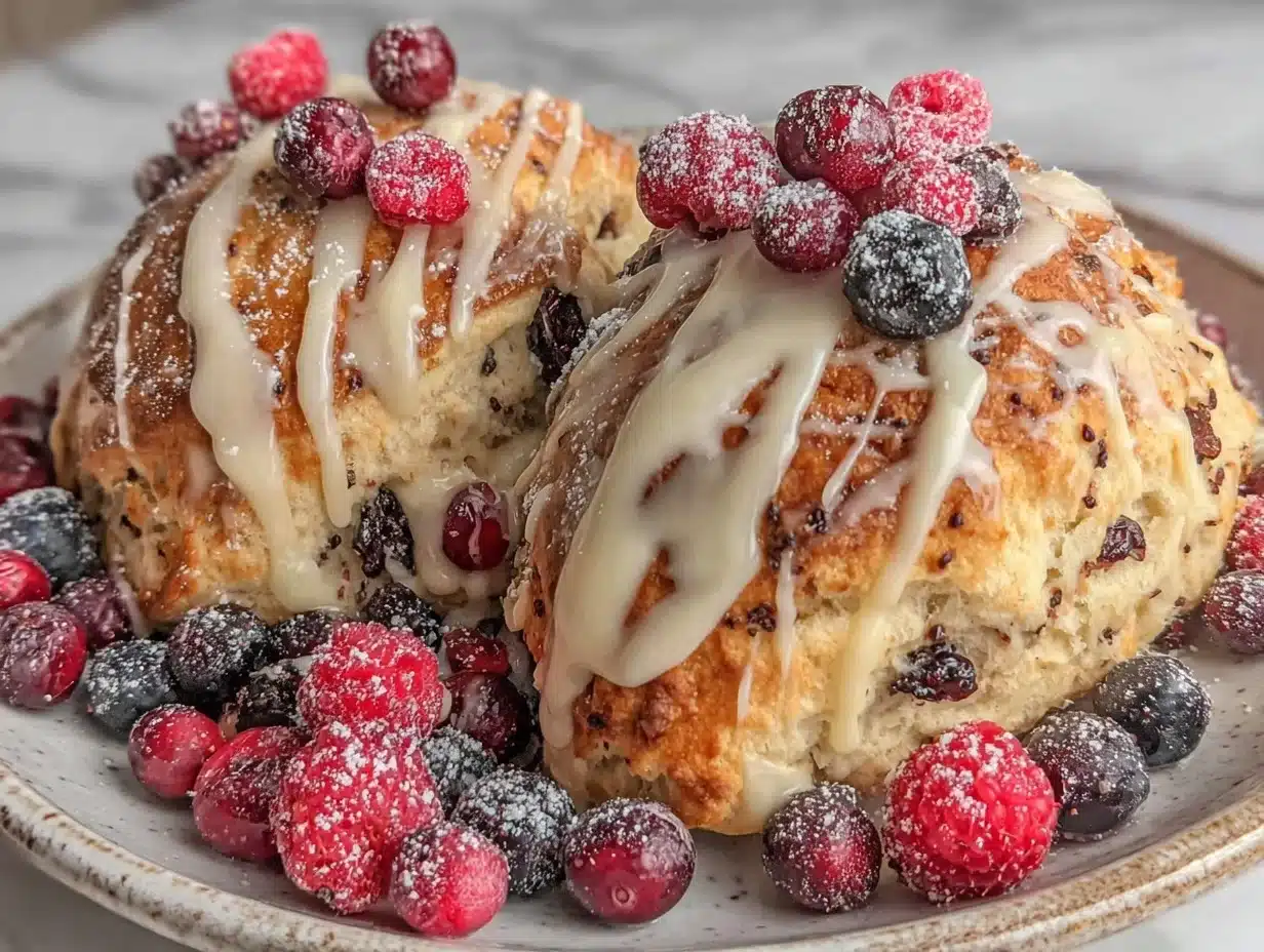 fluffy huckleberry cream scones - featured image