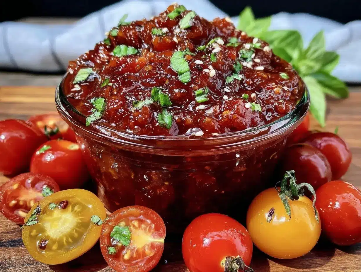 fresh cherry tomato sauce preparation steps