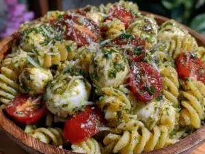 fresh cold caprese pasta lunch box - featured image