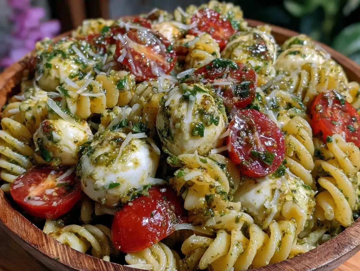 fresh cold caprese pasta lunch box - featured image