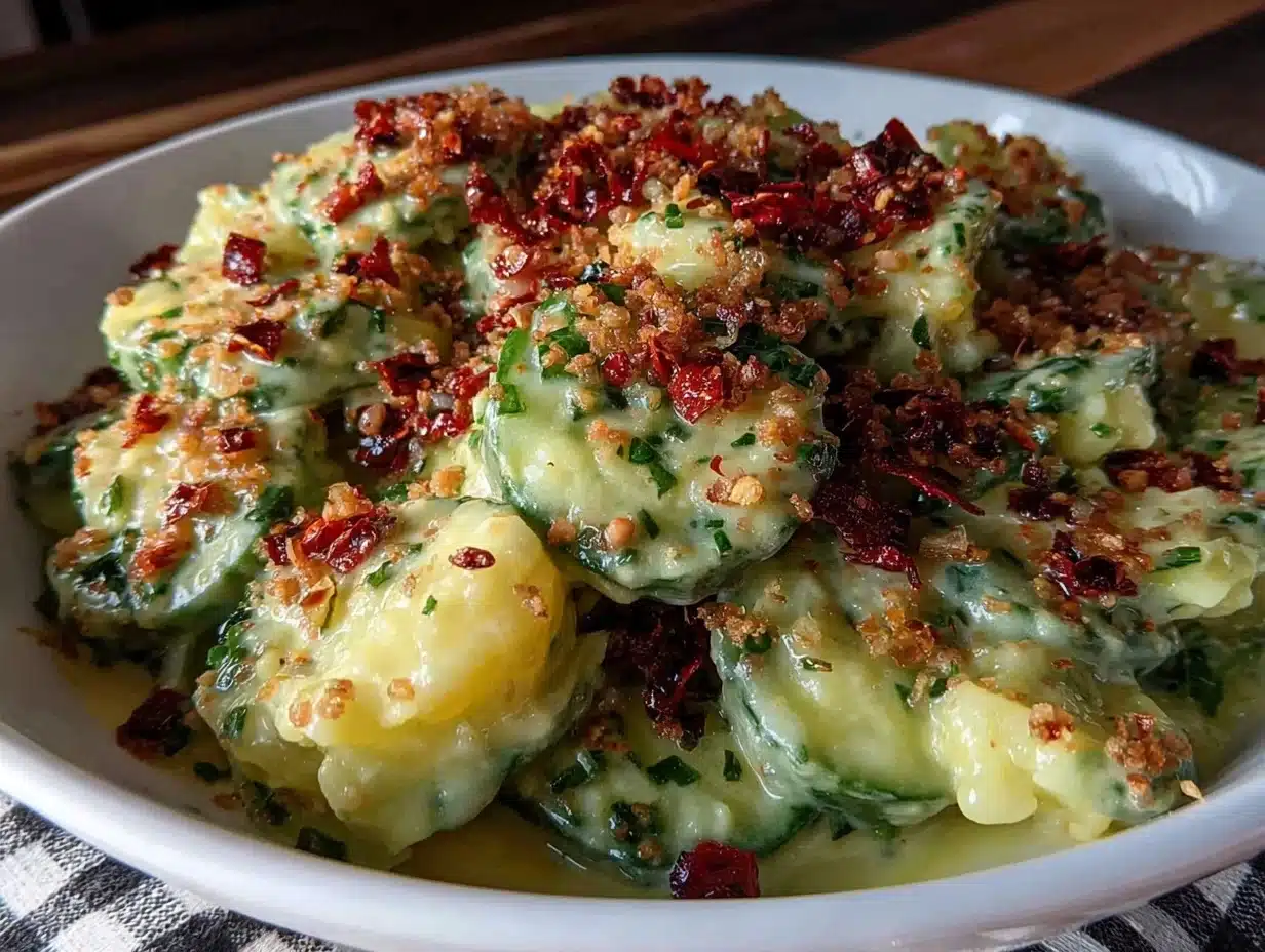 fresh creamy smashed cucumber salad - featured image
