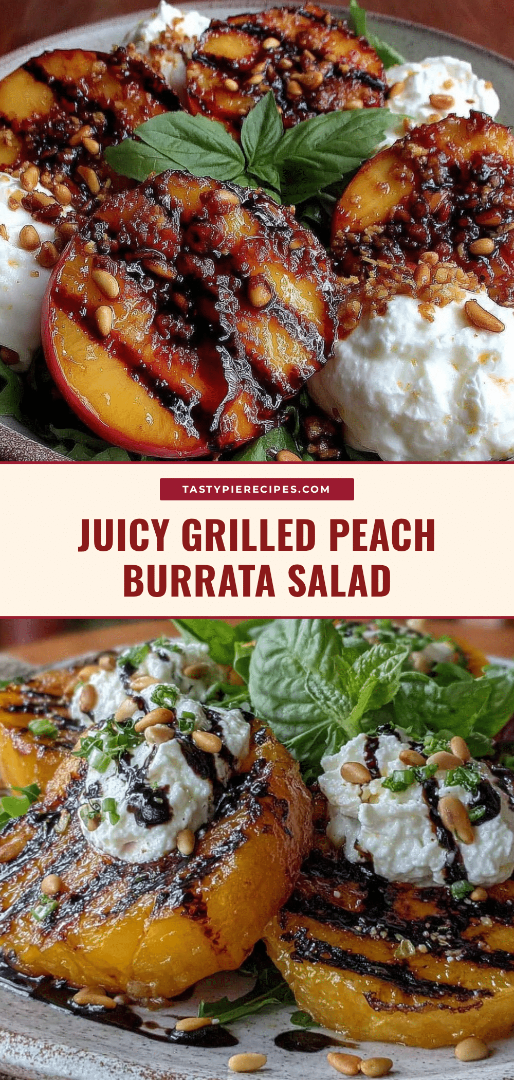 fresh grilled peach and burrata salad recipe