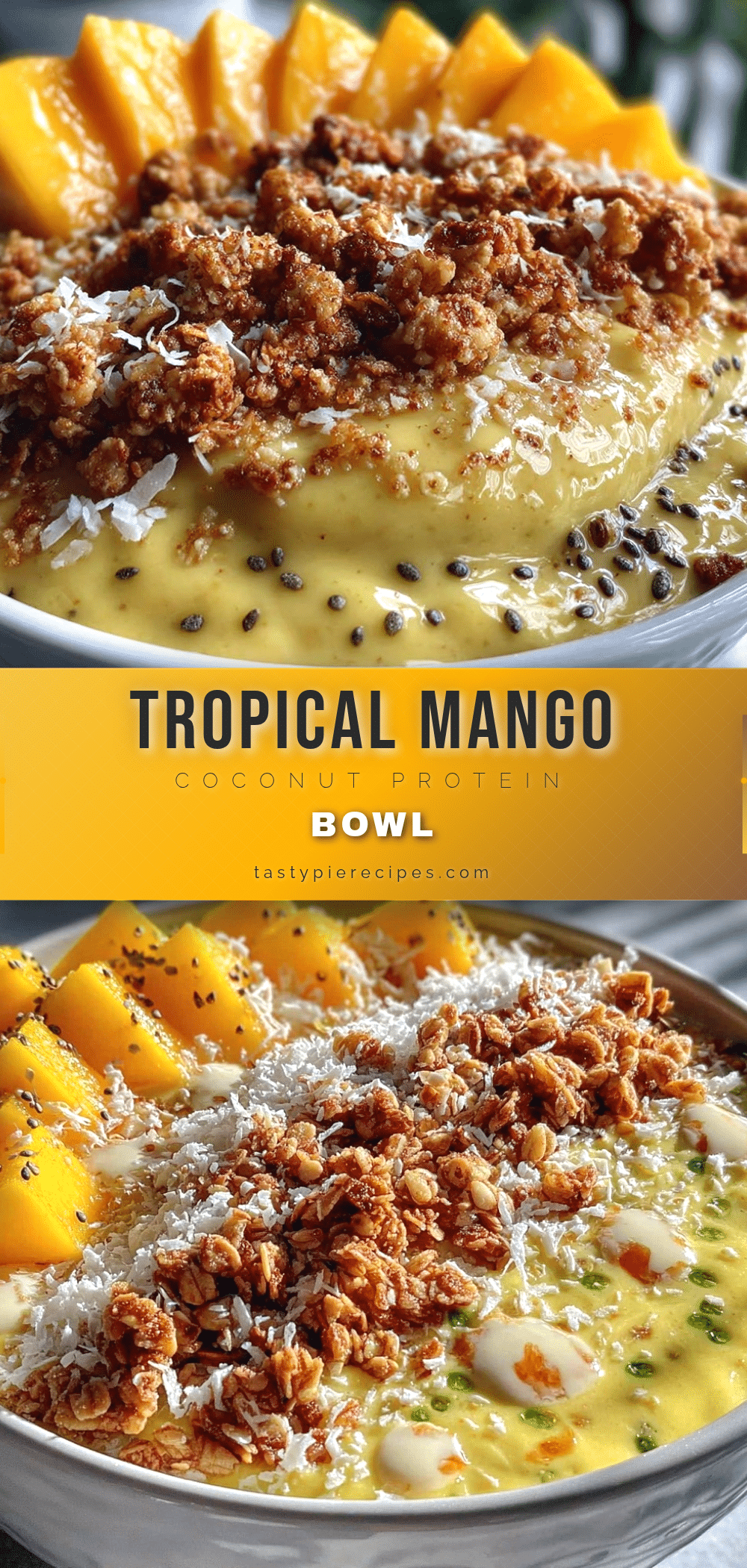 fresh mango coconut protein smoothie bowl recipe