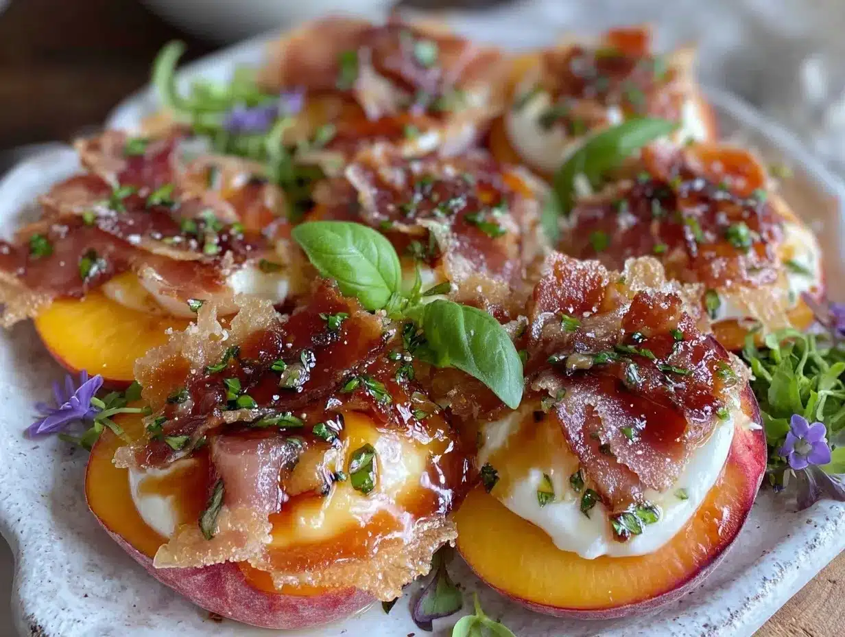 fresh peach and burrata salad preparation steps