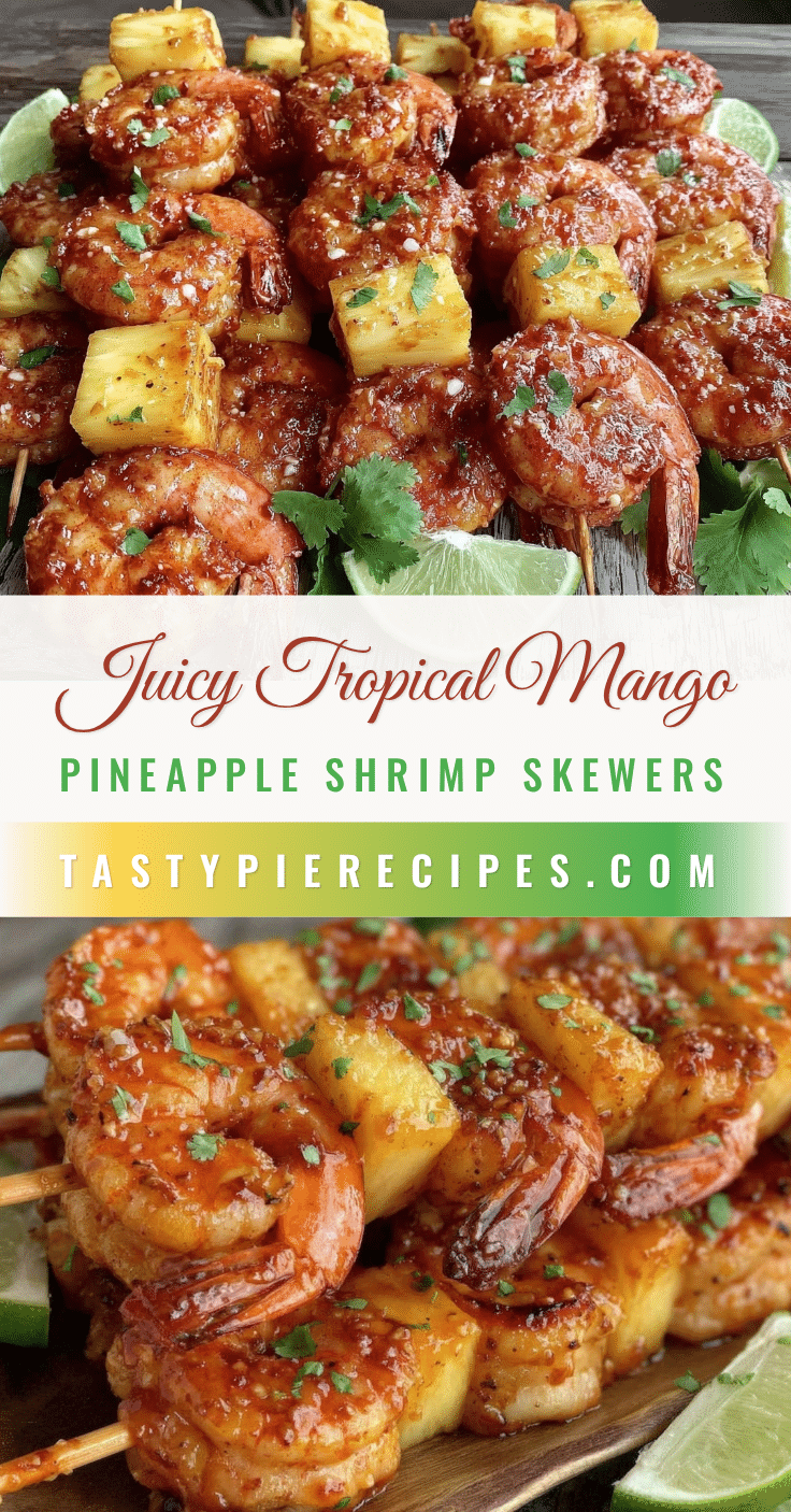 fresh tropical mango pineapple shrimp skewers recipe