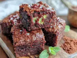 fudgy double chocolate zucchini brownies - featured image
