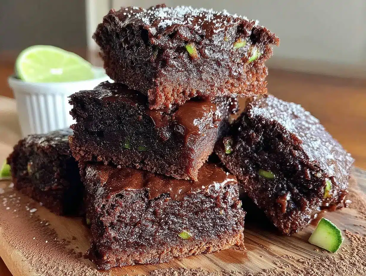 fudgy double chocolate zucchini brownies preparation steps