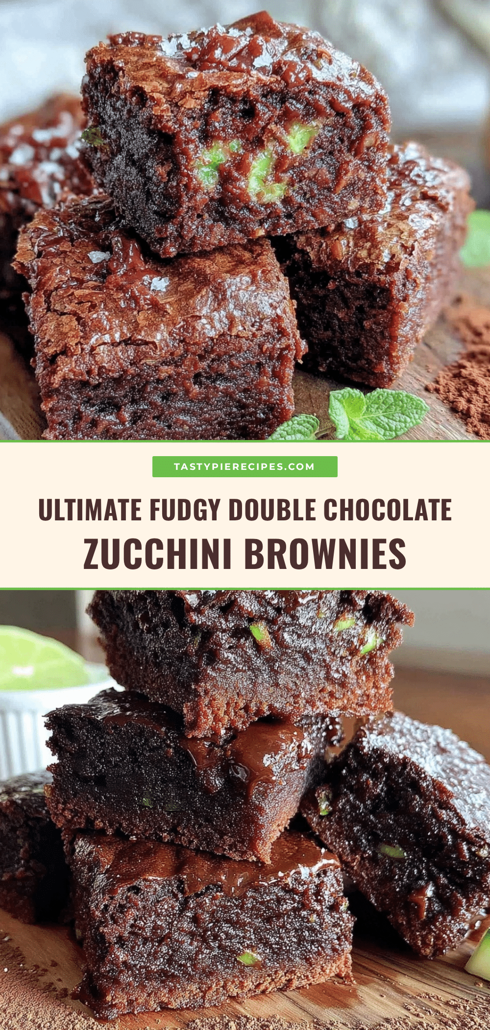 fudgy double chocolate zucchini brownies recipe