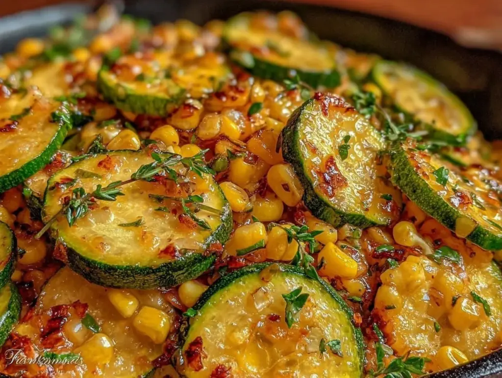 garlic butter summer squash skillet - featured image