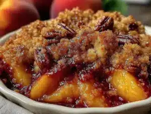 ginger peach crisp - featured image