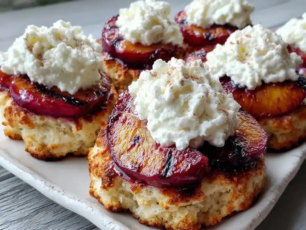 grilled peach shortcake - featured image