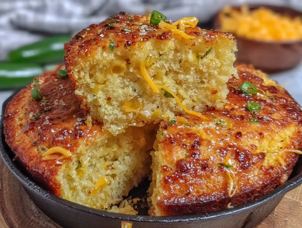 Hatch green chile cheddar cornbread skillet - featured image