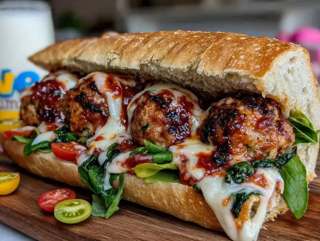 healthy hidden veggie turkey meatball subs - featured image