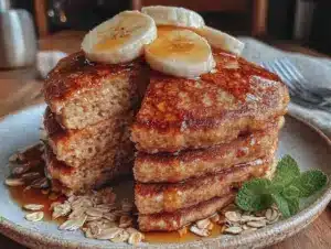 high-protein banana oat pancakes - featured image