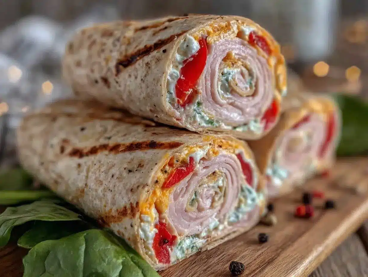high-protein turkey pinwheel wraps preparation steps