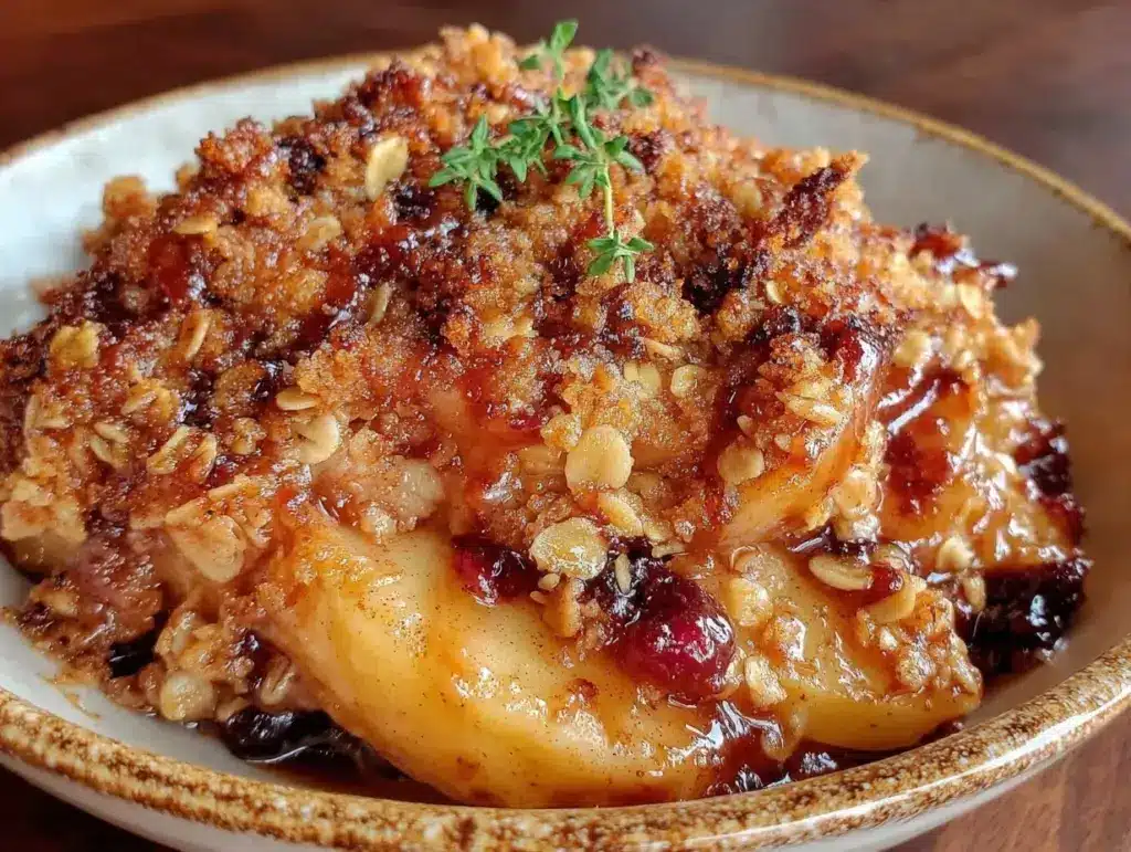 maple bourbon apple crisp - featured image