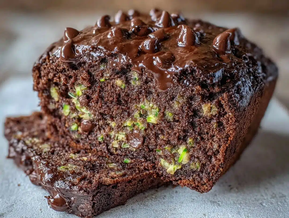 moist double chocolate zucchini bread - featured image