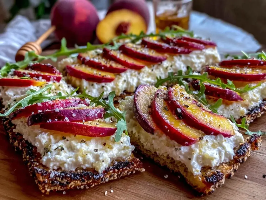 nectarine arugula flatbread - featured image