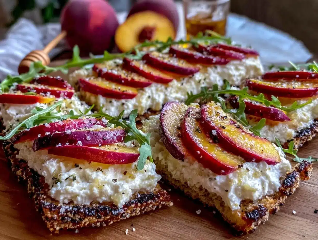 nectarine arugula flatbread - featured image