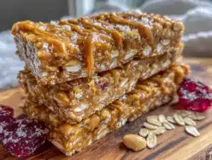 no-bake peanut butter granola bars - featured image