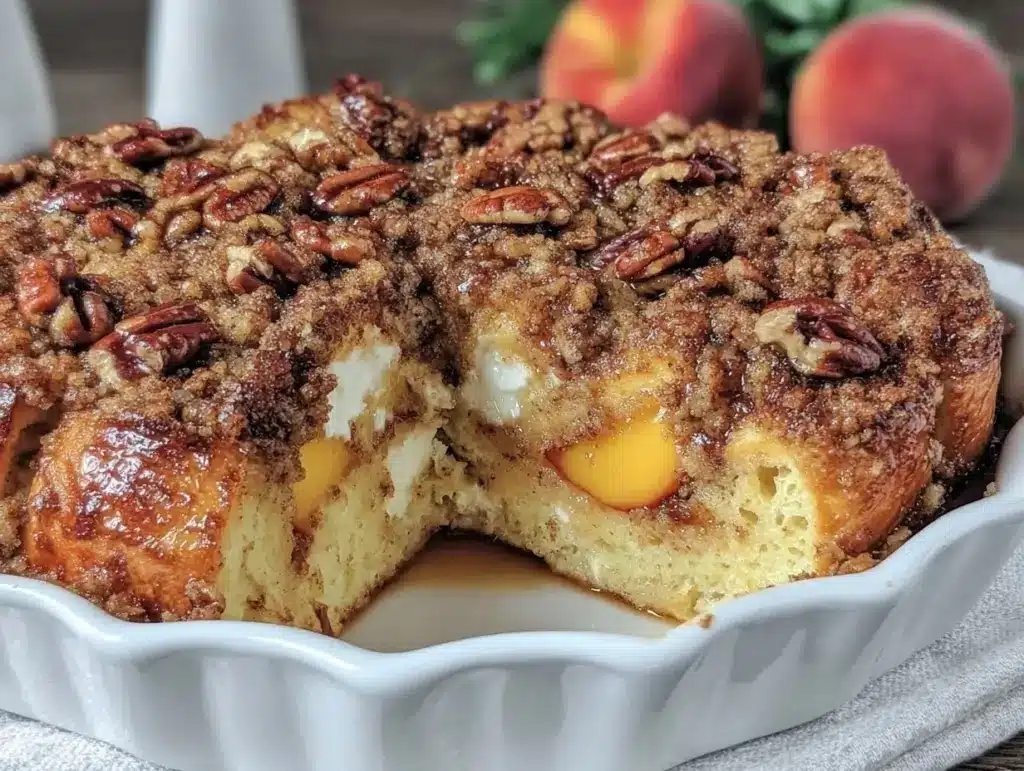 peach french toast bake - featured image