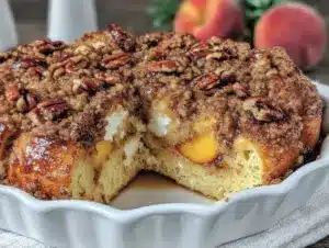 peach french toast bake - featured image