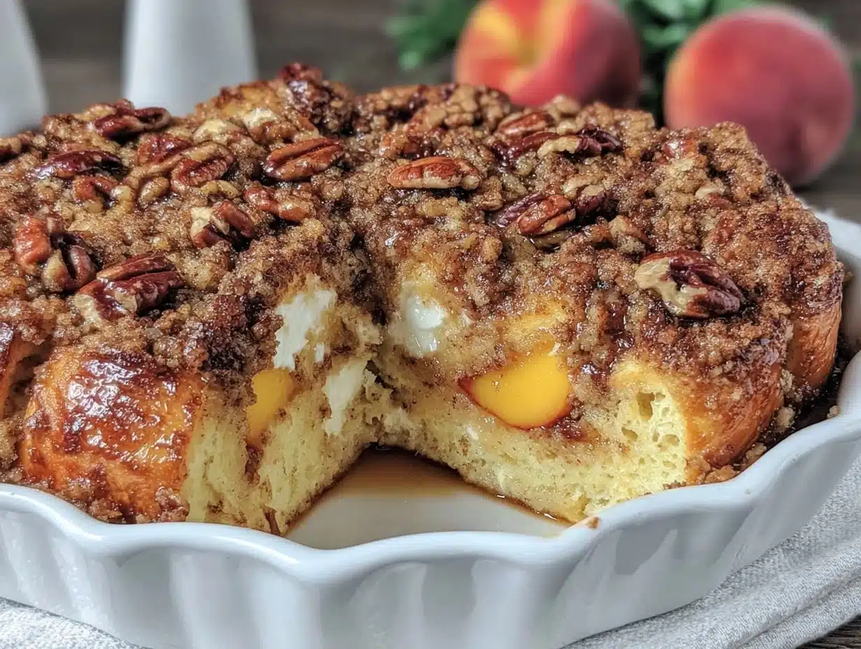 peach french toast bake - featured image