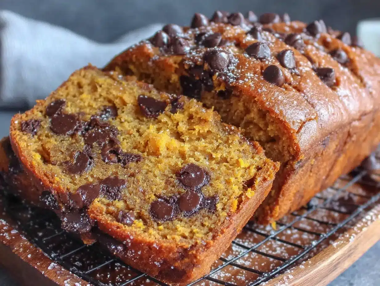 pumpkin chocolate chip bread - featured image
