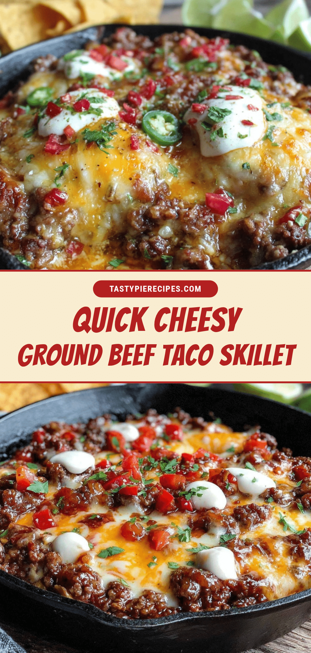 quick cheesy ground beef taco skillet recipe