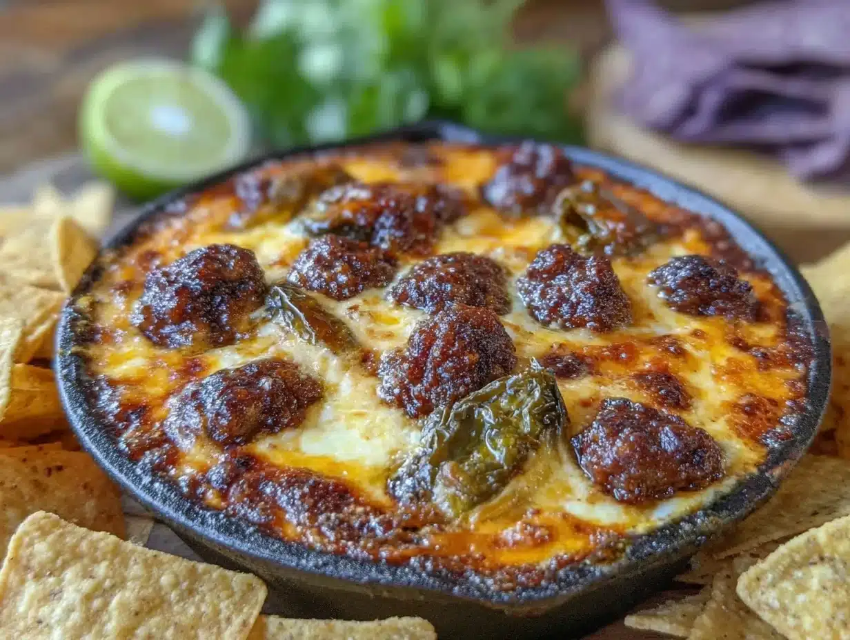 roasted hatch chile queso fundido - featured image
