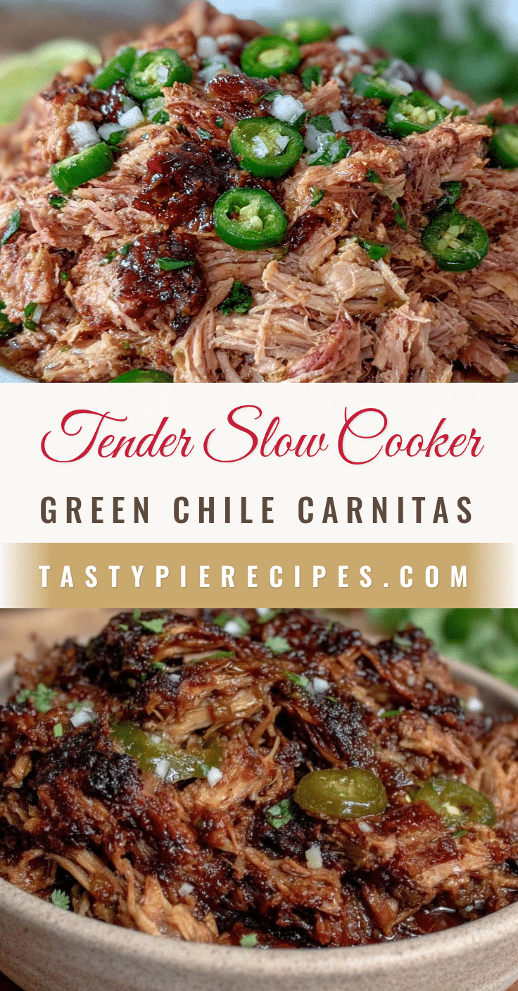 slow cooker green chile pulled pork carnitas recipe