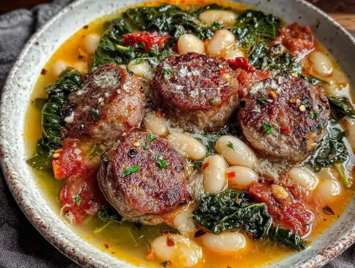 slow cooker white bean sausage kale soup preparation steps