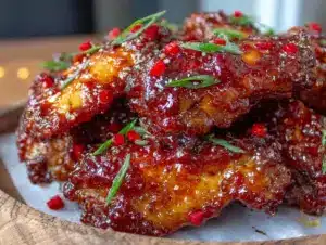 sticky honey sriracha oven-baked chicken wings - featured image
