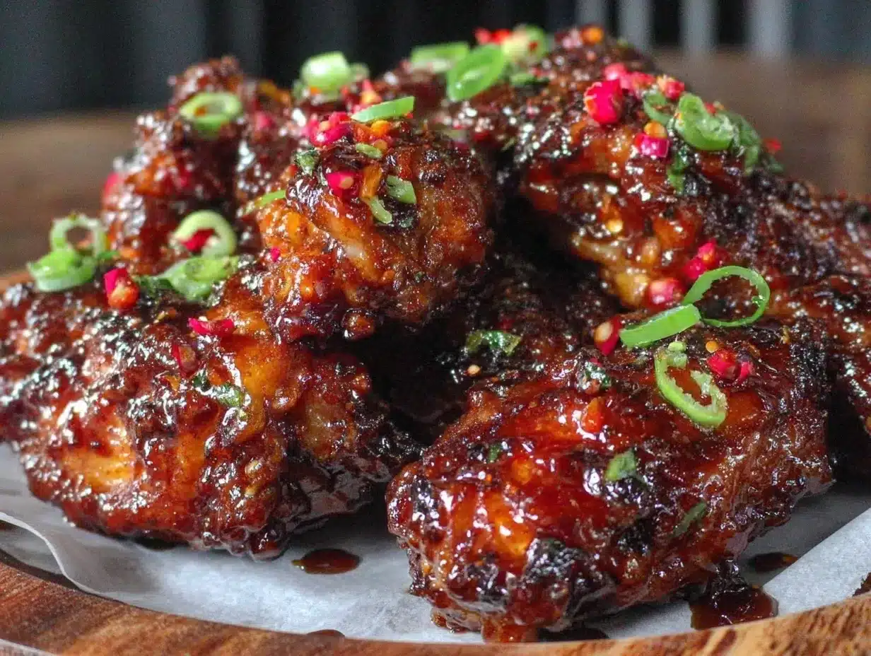 sticky honey sriracha oven-baked chicken wings preparation steps