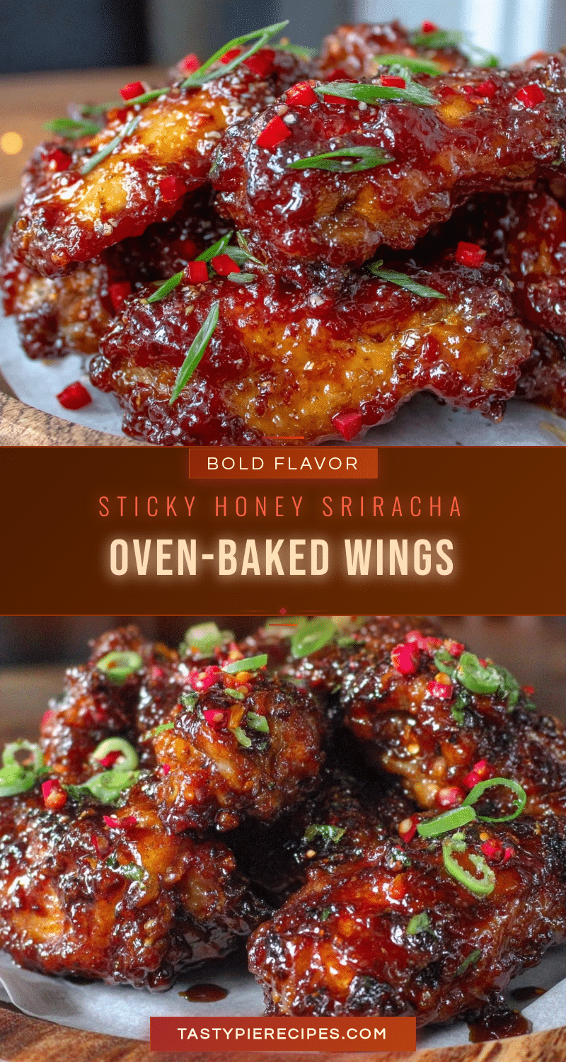 sticky honey sriracha oven-baked chicken wings recipe