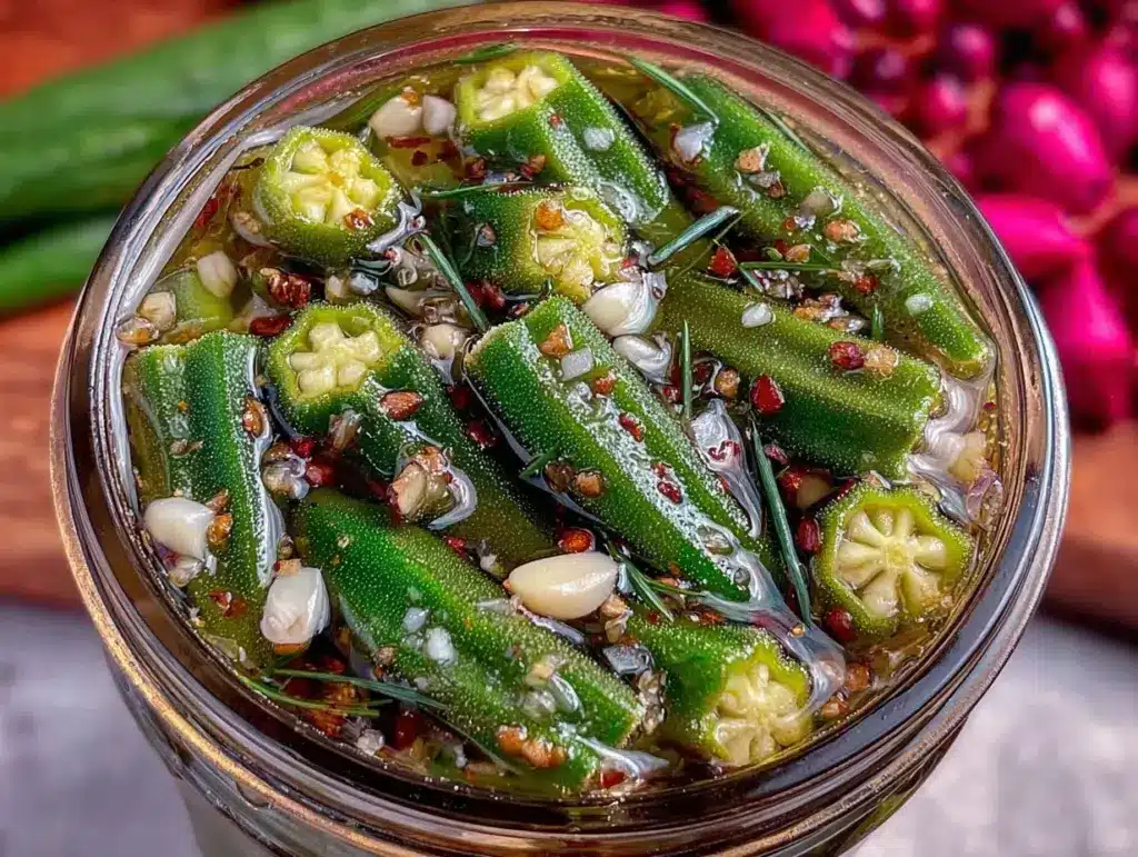 tangy southern dill pickled okra - featured image
