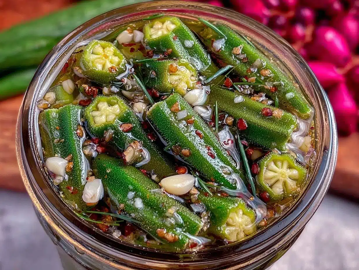 tangy southern dill pickled okra - featured image