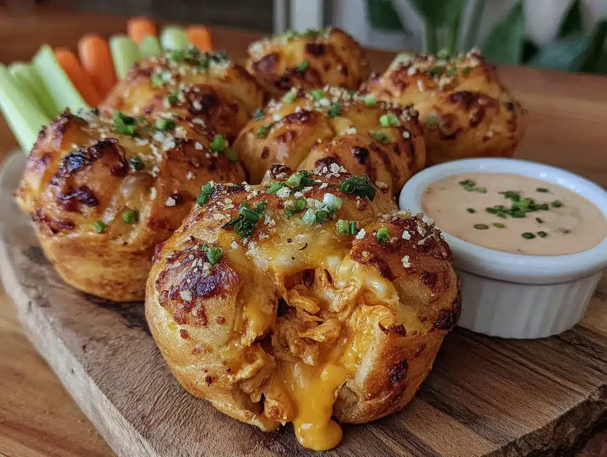 buffalo chicken dip stuffed bread bites preparation steps