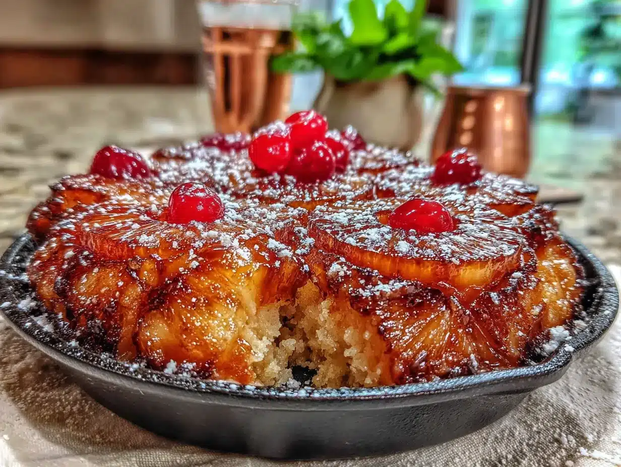 caramelized grilled pineapple skillet cake preparation steps
